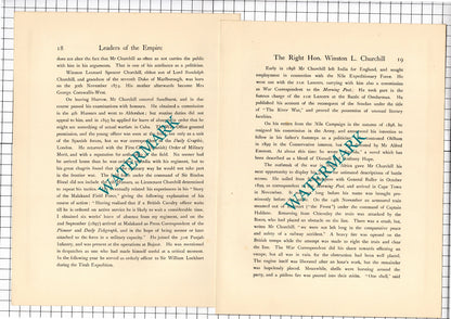 The Right Hon Winston Churchill -   1920's Article/ Print
