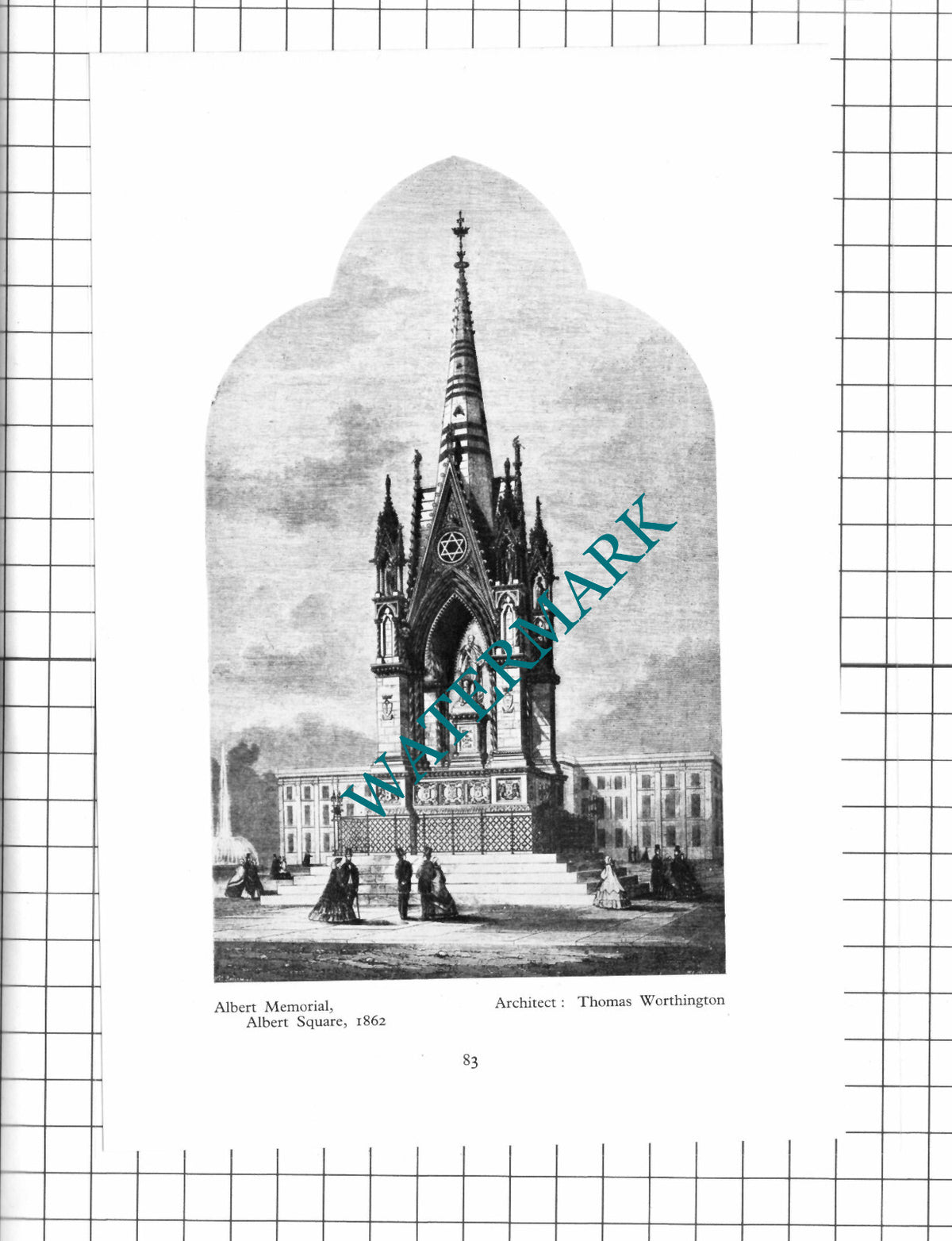 Albert Memorial  Manchester Thomas Worthington -  1956 Clipping