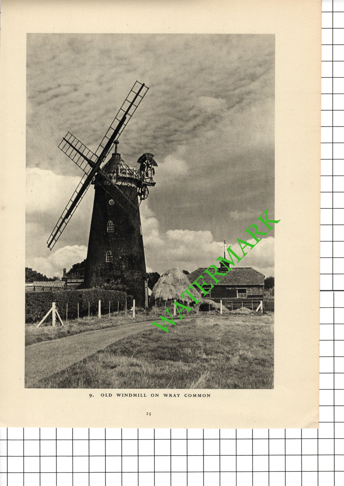 Wray Common Windmill Surrey / Earlswood Common Lake  - 1949 Book Print