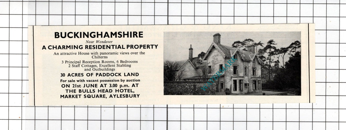Wendover Buckinghamshire Small House Sale Advert - 1967
