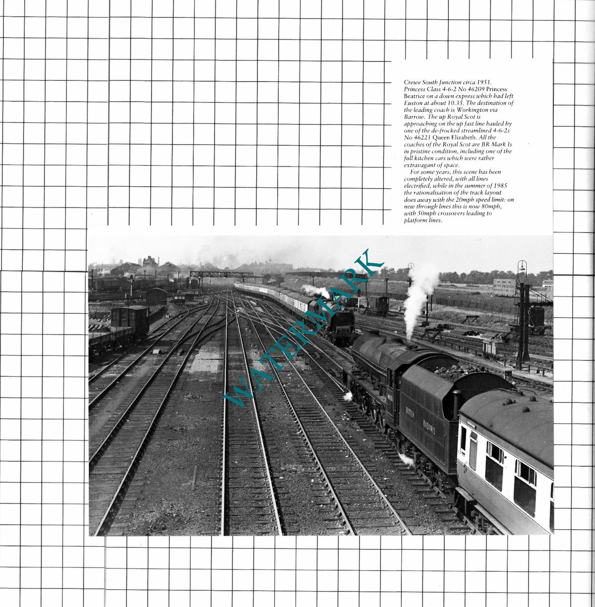 Crewe South Junction Railway  Engine No 46209 Princess Beatrice -Cutting