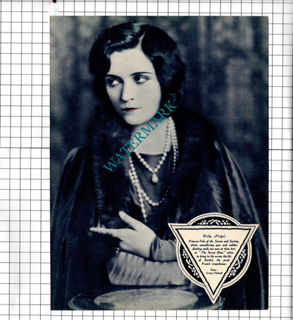 Marion Davies Actress  Pola Negri  - 1929 Clipping