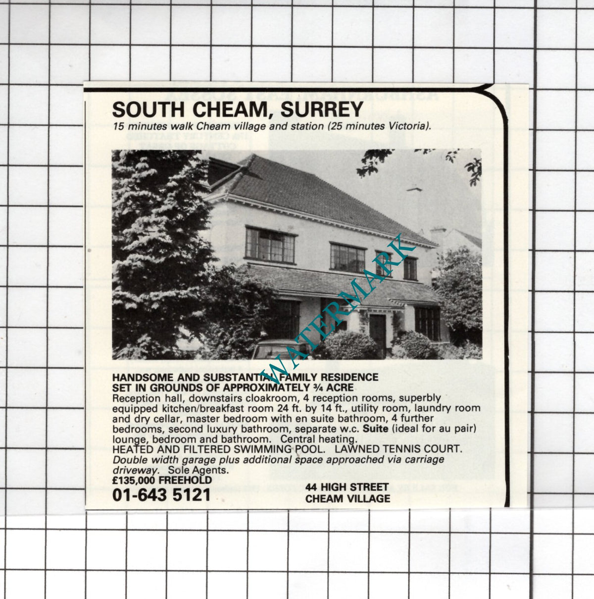 South Cheam Surrey  - 1980 Small House Sale Advert