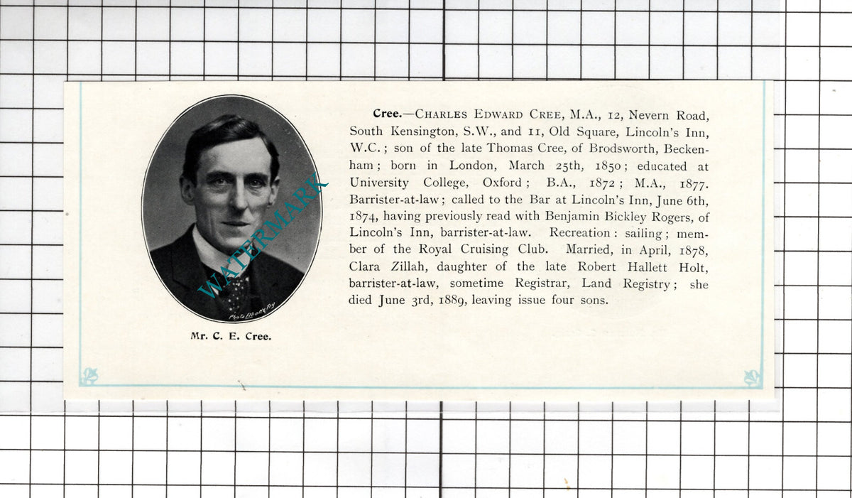 Norman Carlyle Craig Scarborough / Charles Edward Cree London - c.1905 Clipping