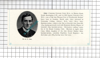 Norman Carlyle Craig Scarborough / Charles Edward Cree London - c.1905 Clipping