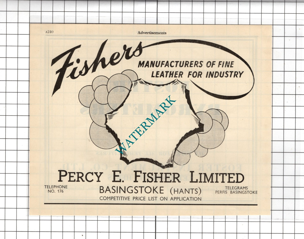 Percy E Fisher Ltd Basingstoke / Foster Instrument Co Letchworth  - 1951 Advert