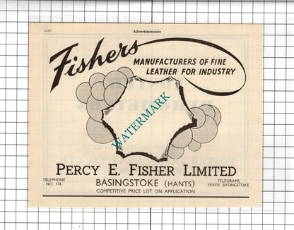 Percy E Fisher Ltd Basingstoke / Foster Instrument Co Letchworth  - 1951 Advert