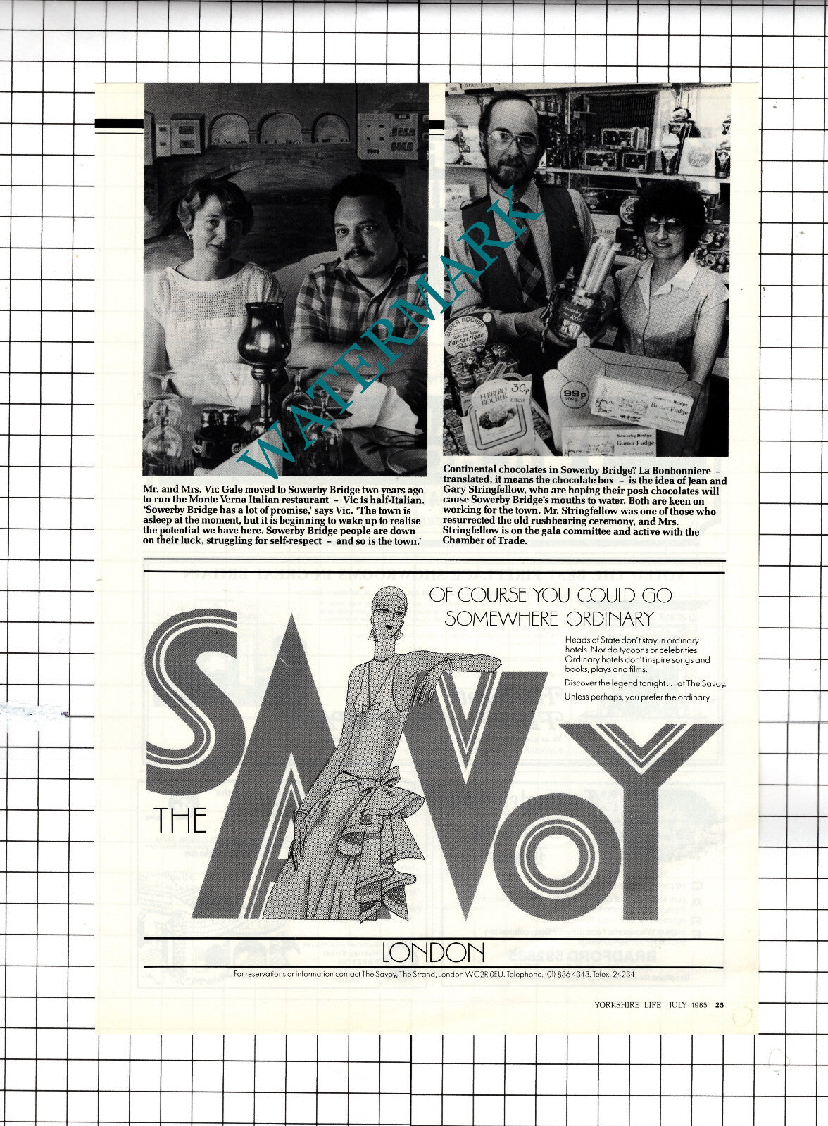 Sowerby Bridge Yorkshire Longbottom's Mill Stringfellow  Vic Gale  -1985 Article