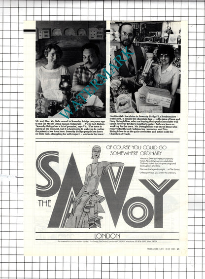 Sowerby Bridge Yorkshire Longbottom's Mill Stringfellow  Vic Gale  -1985 Article