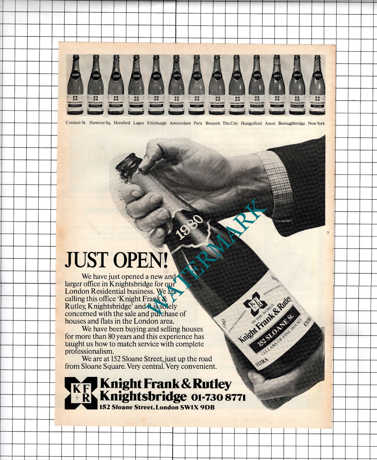 Knight Frank & Rutley Knightsbridge Estate Agents - 1980 Vintage Advert