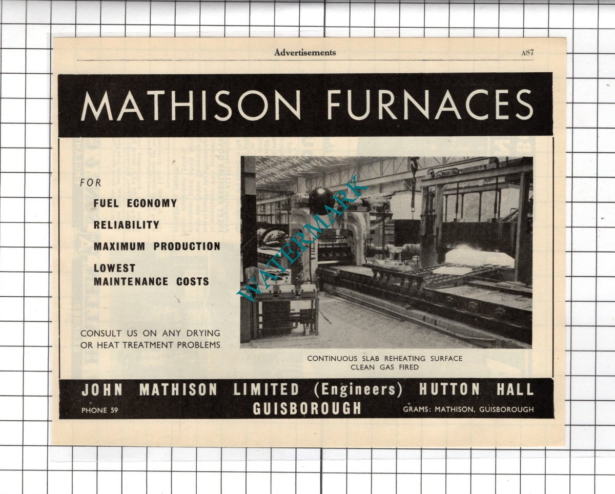 John Mathison Ltd Hutton Hall Guisborough / W H Allen & Sons Bedford 1951 Advert