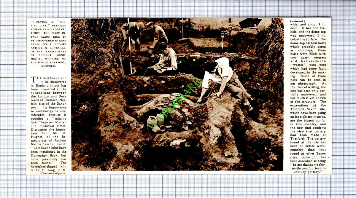 Thetford Norfolk Hughes Teagle Saxon Kiln Excavations  - 1949 Cutting