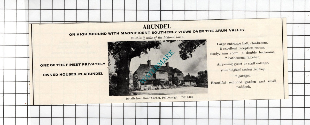 Arundel Sussex Small House Sale Advert - 1967