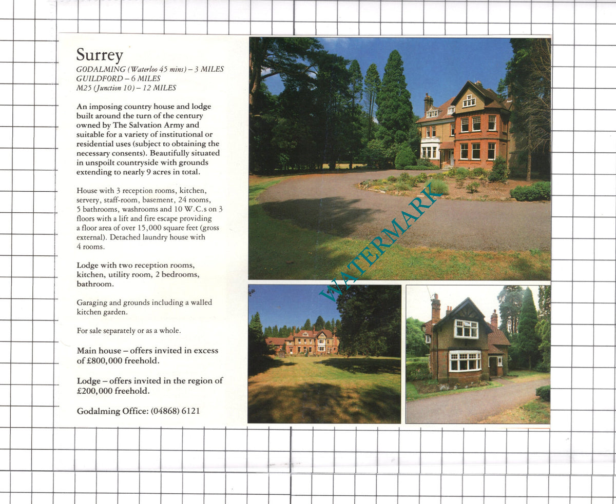 Godalming Surrey House  Sale Advert  - c.1990 Clipping