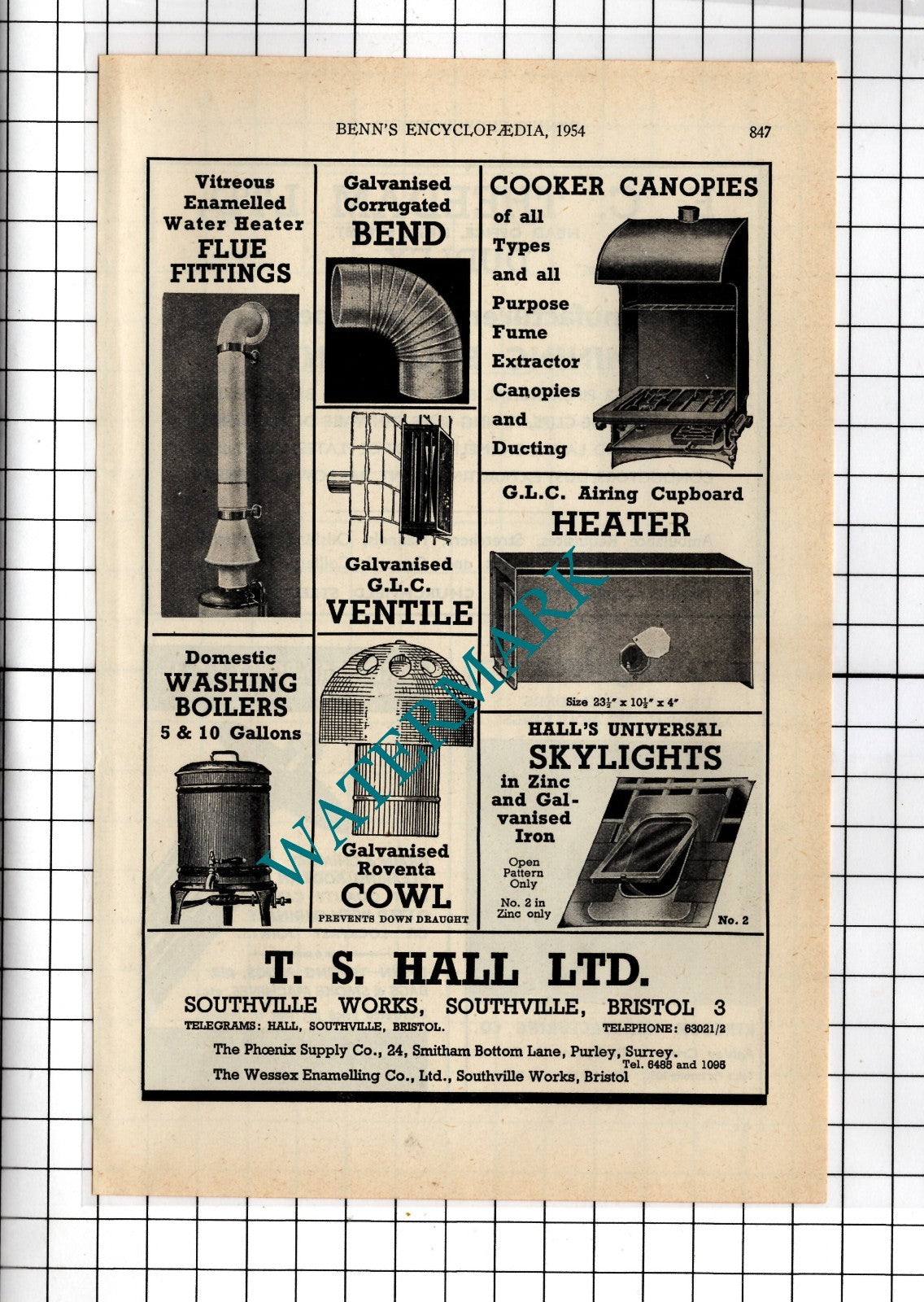 T S Hall Ltd Southville Bristol / E C Theedam Ltd Dudley - 1954 Advert