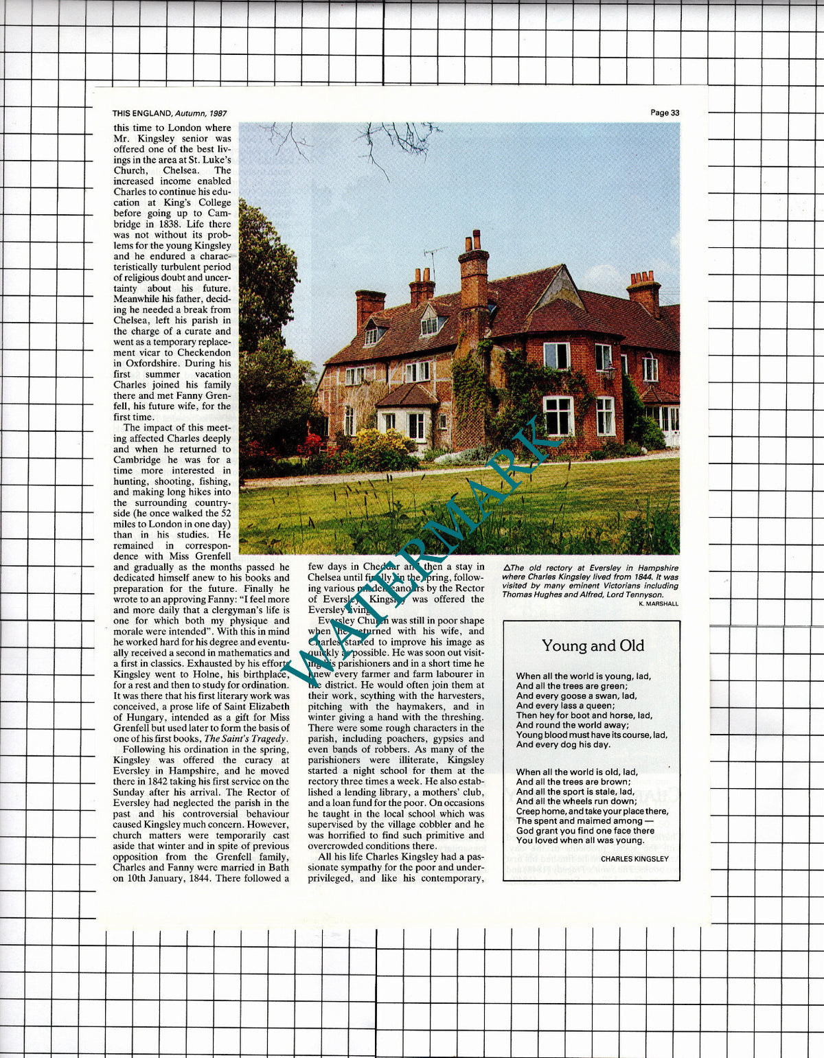 Charles Kingsley Author - 1987 Article / Print