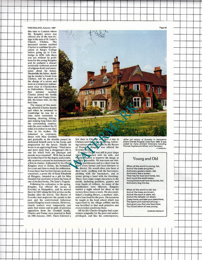 Charles Kingsley Author - 1987 Article / Print
