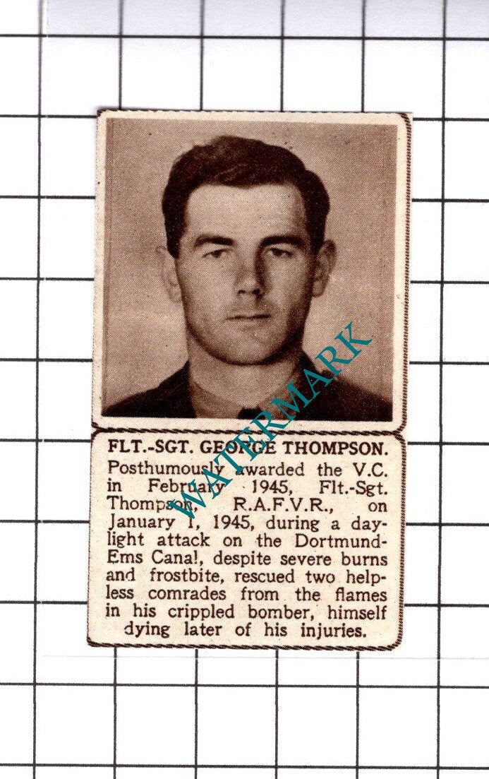 Flt Sgt George Thompson  RAFVR WW2  -  1945 SMALL Cutting