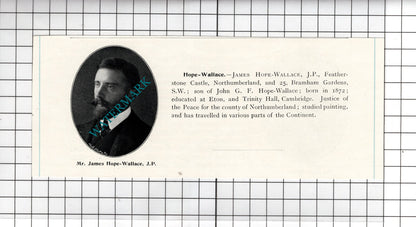 Roger Leigh Hindley Hall Wigan / James Hope-Wallace Featherstone -c.1910 Cutting