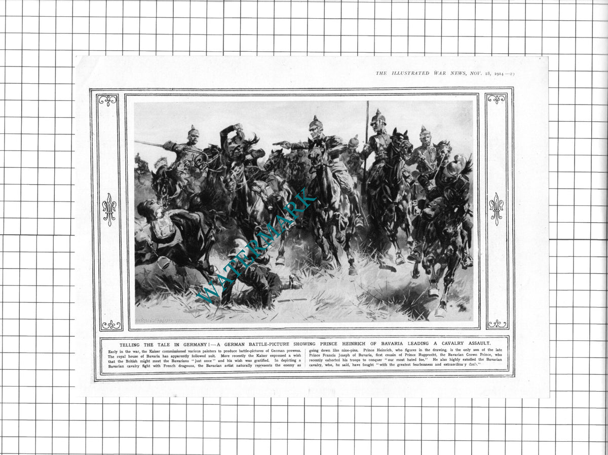Prince Heinrich Of Bavaria World War One WW1 - 1914 Clipping / Print