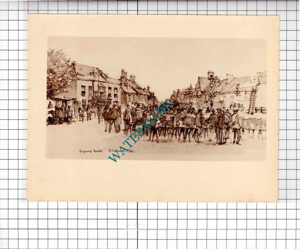 Ringwood Hampshire Market Raymond Cowern - c.1949 Clipping / Print