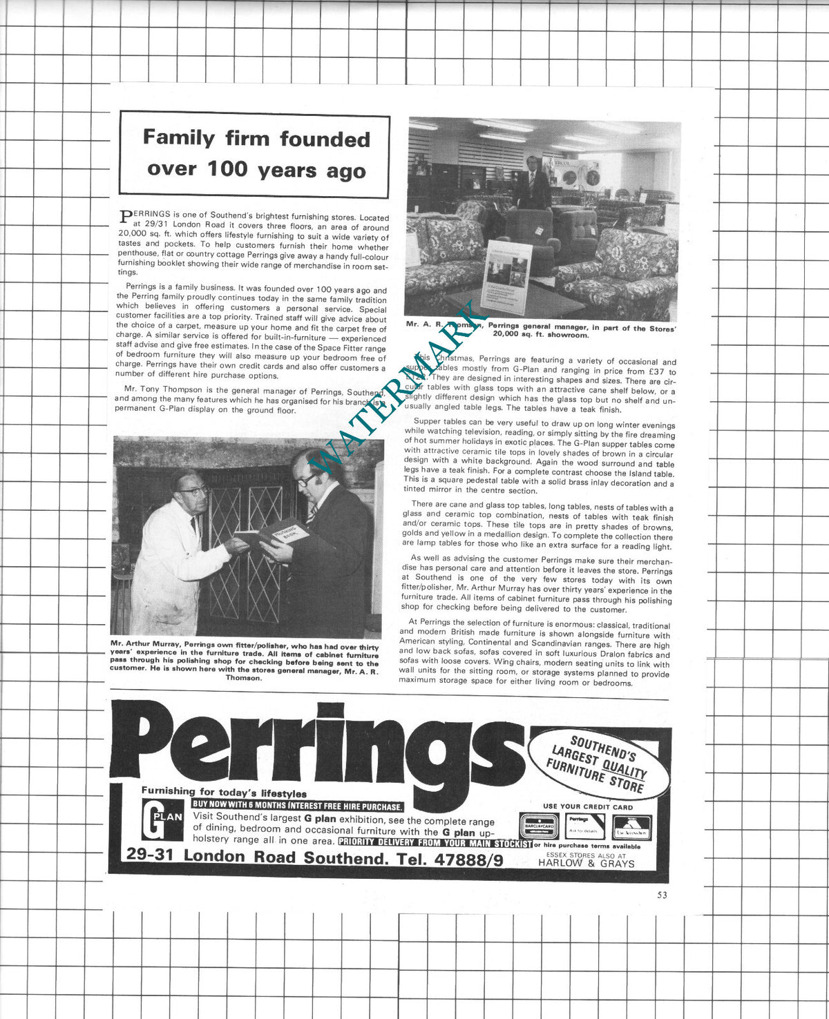 Perrings Southend Furnishing Store Arthur Murray Tony Thomson  - 1978 Article