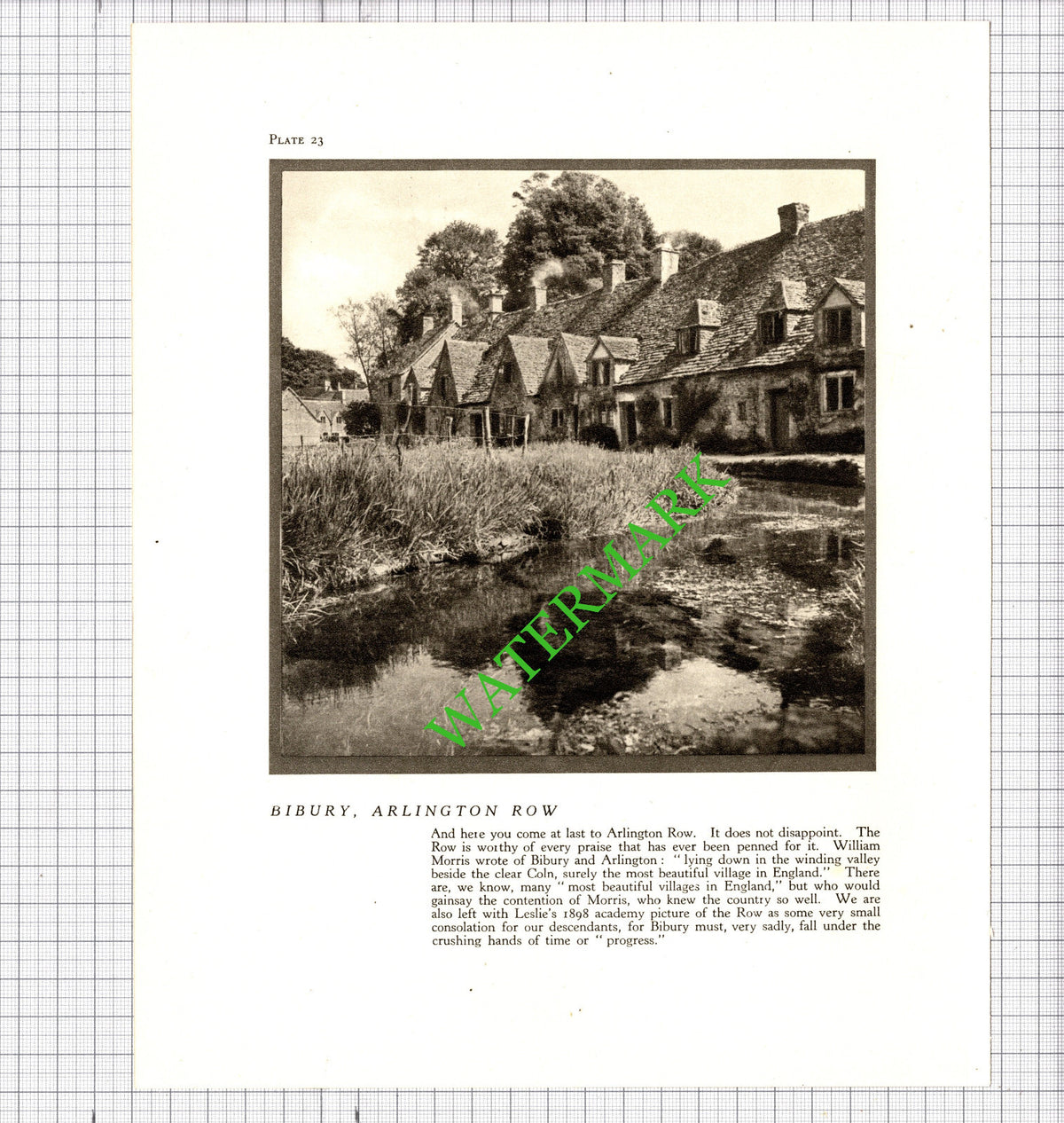 Arlington Row Bibury Cotswolds - 1940's Cutting / Print