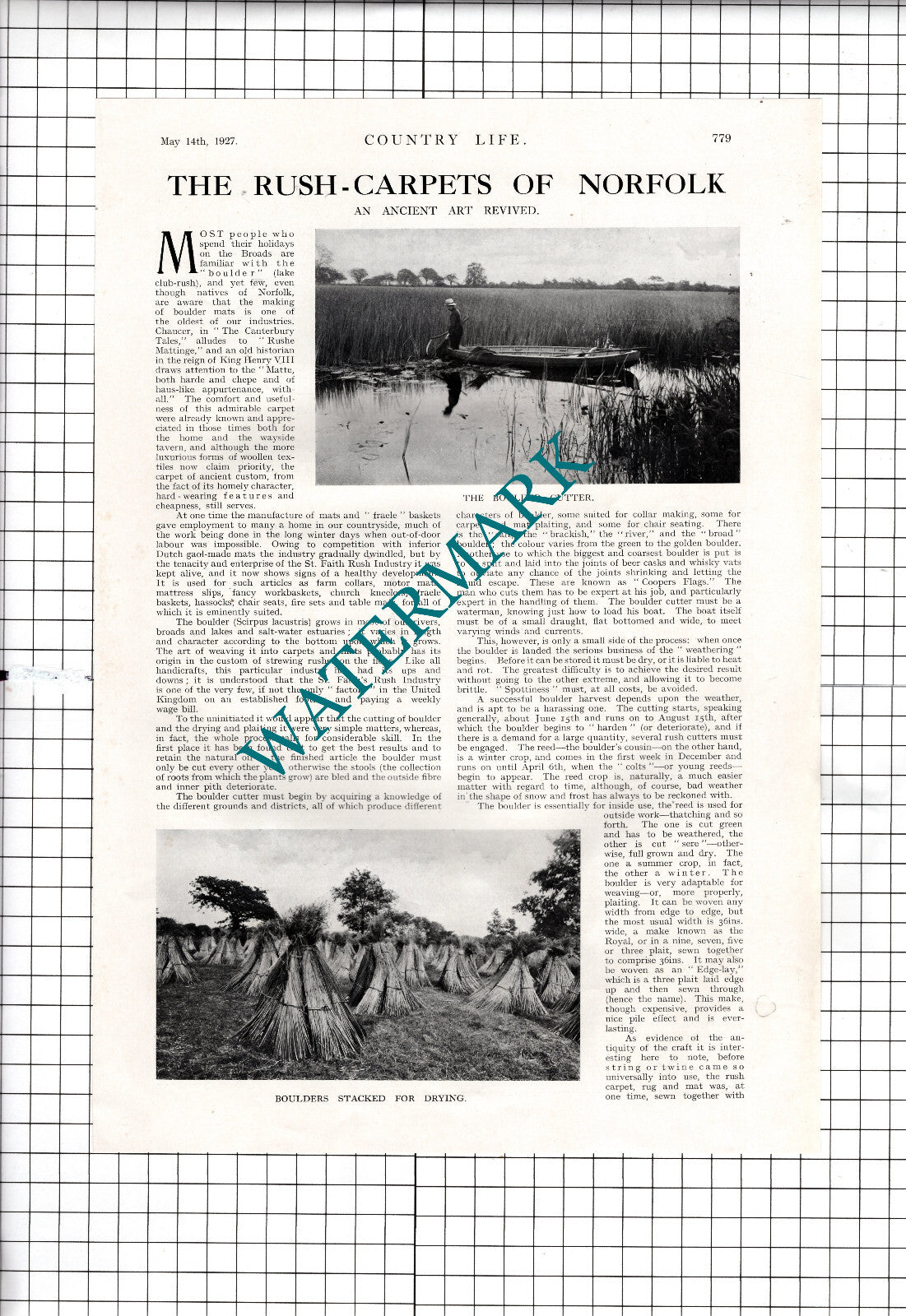 The Rush Carpets Of Norfolk - 1927 Article