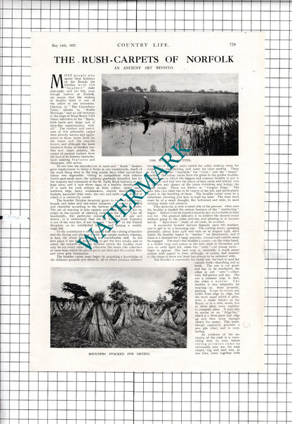 The Rush Carpets Of Norfolk - 1927 Article