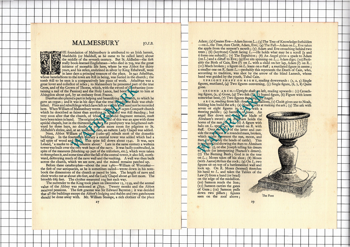 Malmesbury Abbey Church - 1925 Article / Print / Plans