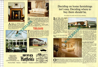 Hatfields Furnishings Store Stanway Colchester Essex - 1991 Centrefold Advert