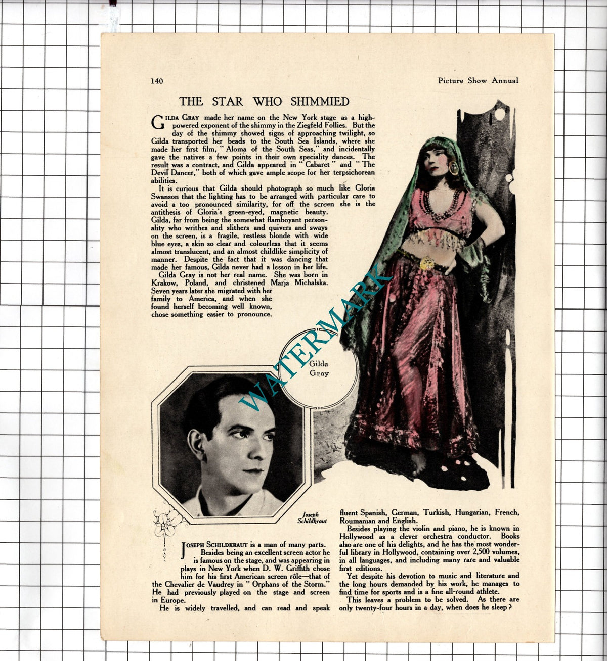 Mary Brian Actress Colonel Tim McCoy Gilda Gray Joseph Schildkraut 1929 Clipping