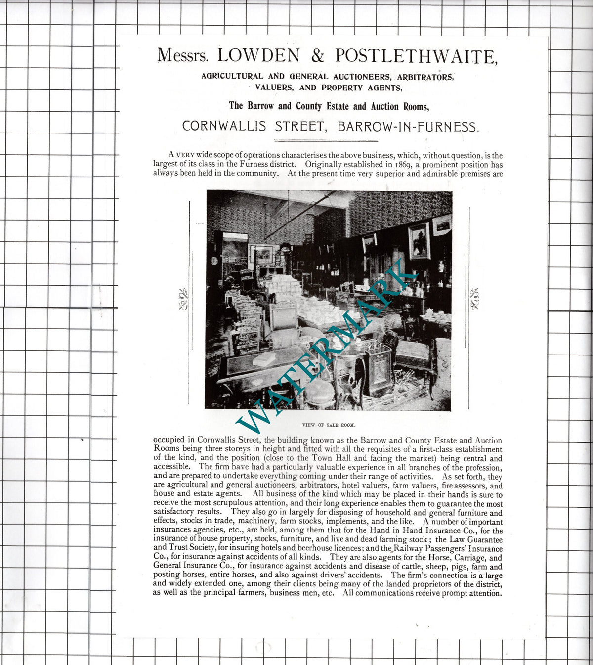 Messrs Lowden & Postlethwaite Auctioneers Barrow-in-Furness Cumbria - Cutting