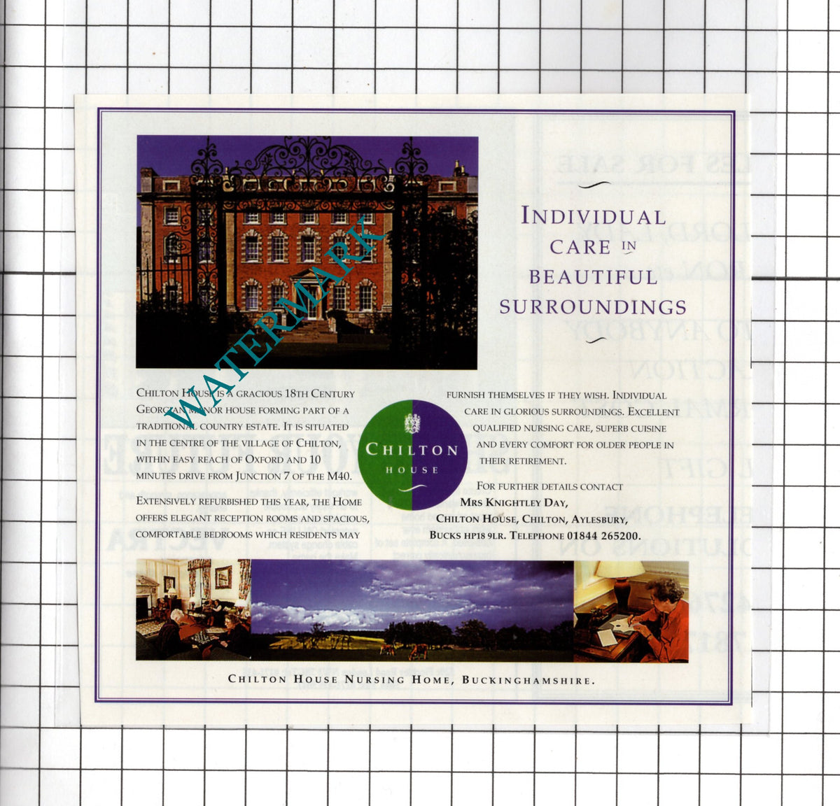 Chilton House Nursing Home Aylesbury Buckinghamshire   Advert - 1997  Cutting