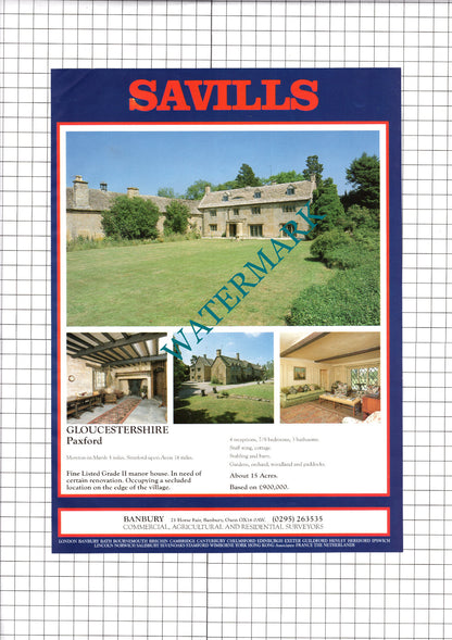 Paxford Gloucestershire Manor Road Loughton Essex Sale Advert - 1989 Clipping
