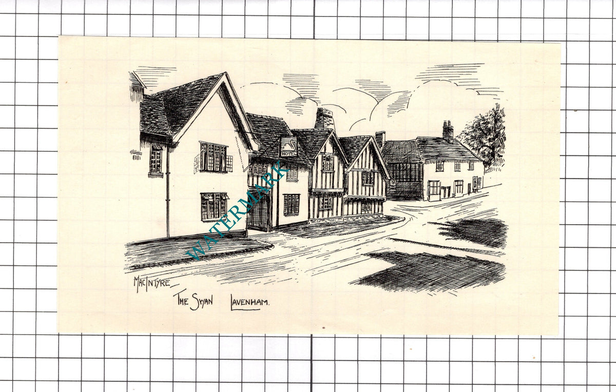 The Swan Inn Lavenham Suffolk - 1940's Book Print
