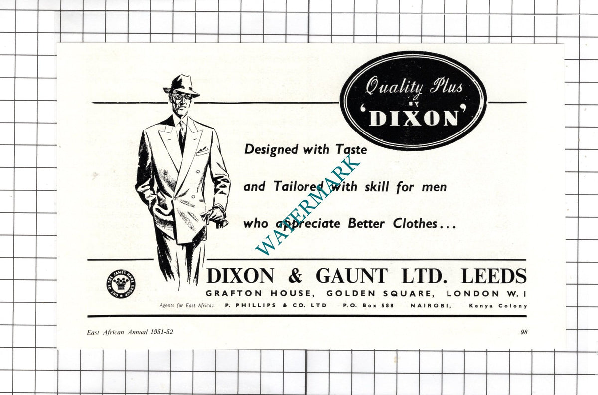 Dixon & Gaunt Ltd Leeds Grafton House Golden Square London  - 1951 Advert