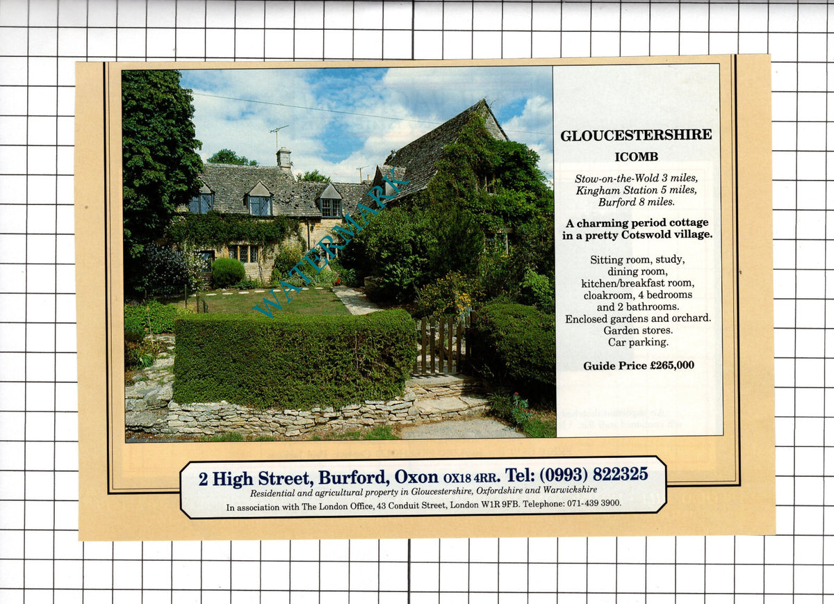 Brockenhurst Hampshire  / Icomb Gloucestershire  -  1994 House Sale Advert