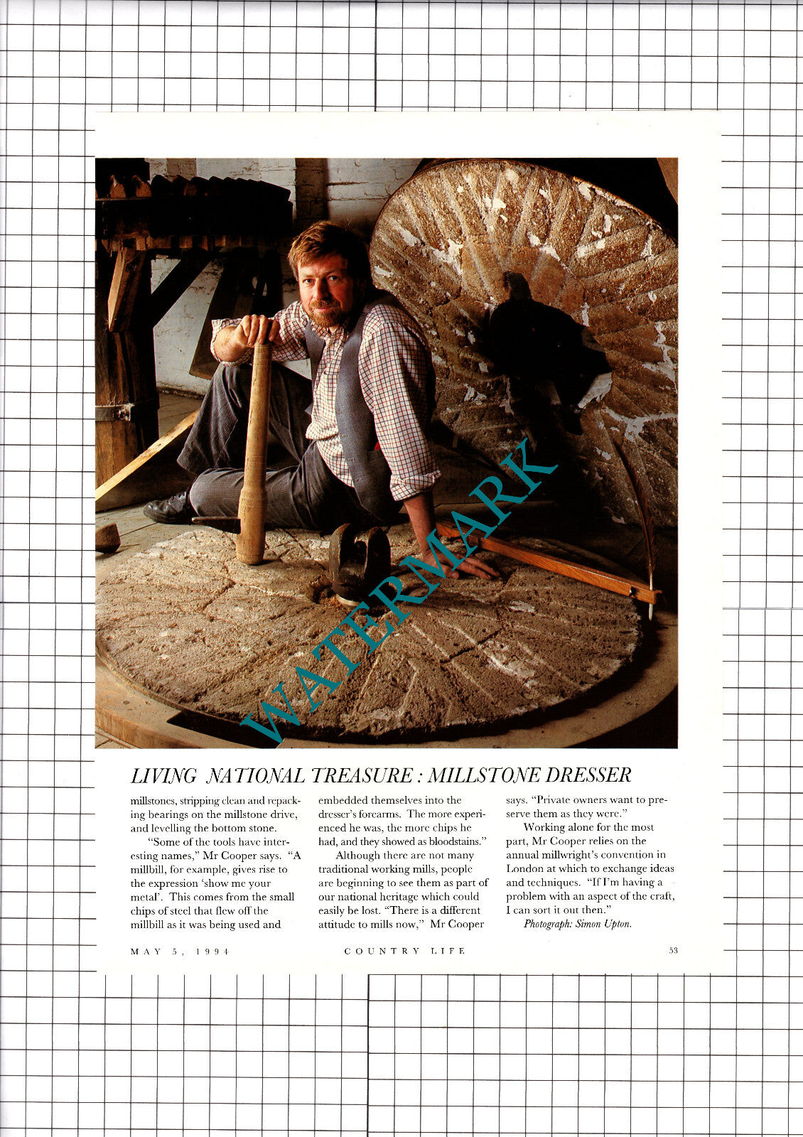 Malcolm Cooper Stone Dresser - 1994 2-Part Clipping / Print