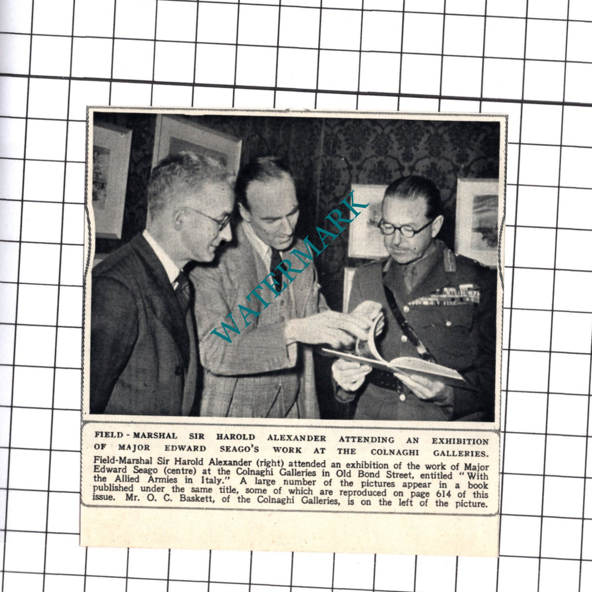 Sir Harold Alexander Major Edward Seago  - 1945 Small Cutting