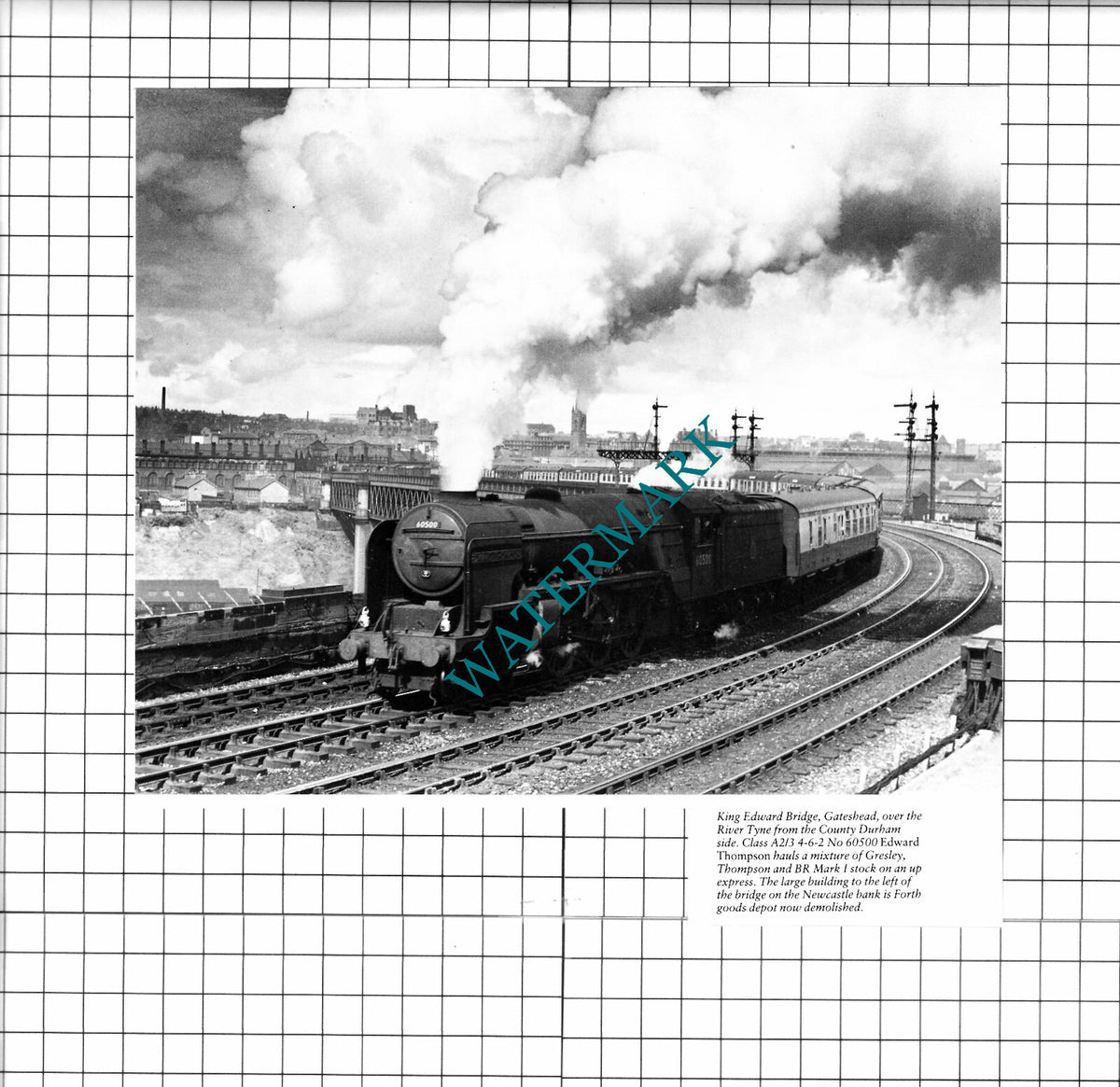 King Edward Bridge Gateshead Railway Engine No 60500  - Cutting / Print