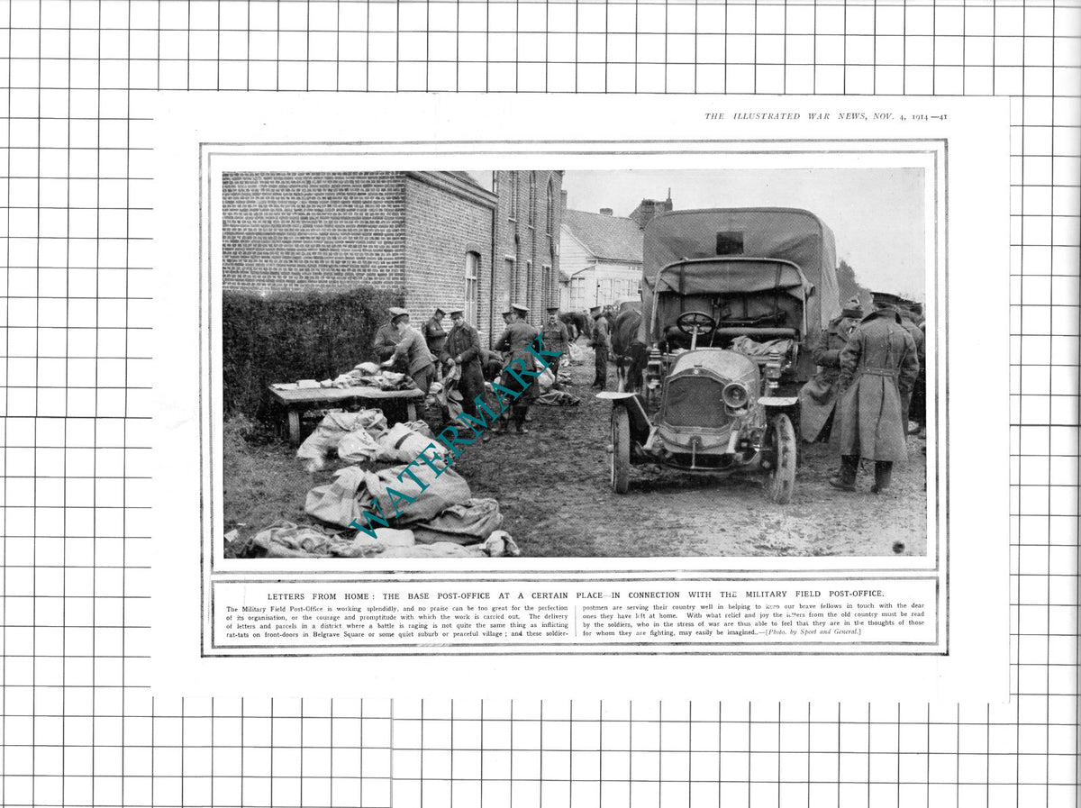 Military Field Post Office Great War World War One WW1 - 1914 Clipping / Print