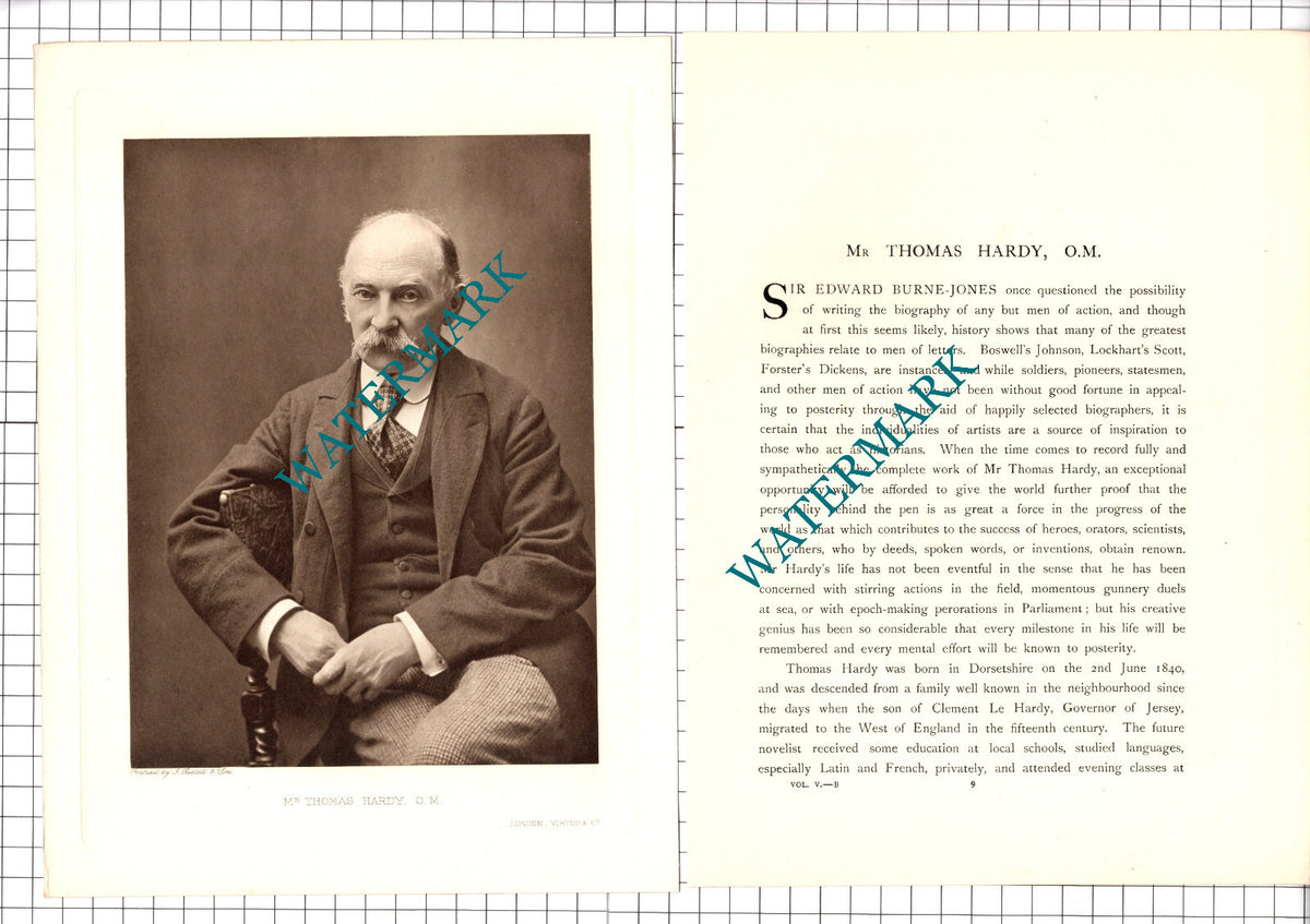 Mr Thomas Hardy Novelist  - 1920's Article / Print