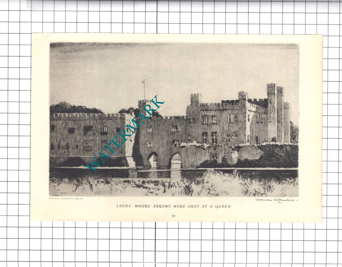 Glamis Castle /  Edinburgh Castle Norman Wilkinson -1947 Clipping / Print