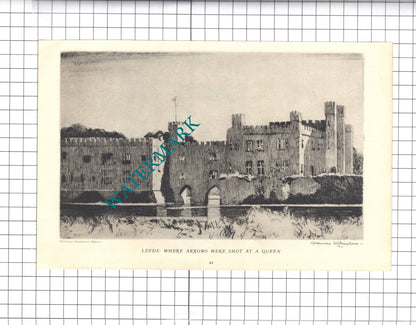 Glamis Castle /  Edinburgh Castle Norman Wilkinson -1947 Clipping / Print