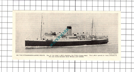 TSS PRINCESS MAUD Ship  LMS Steamer - c.1930' s Clipping/ Print