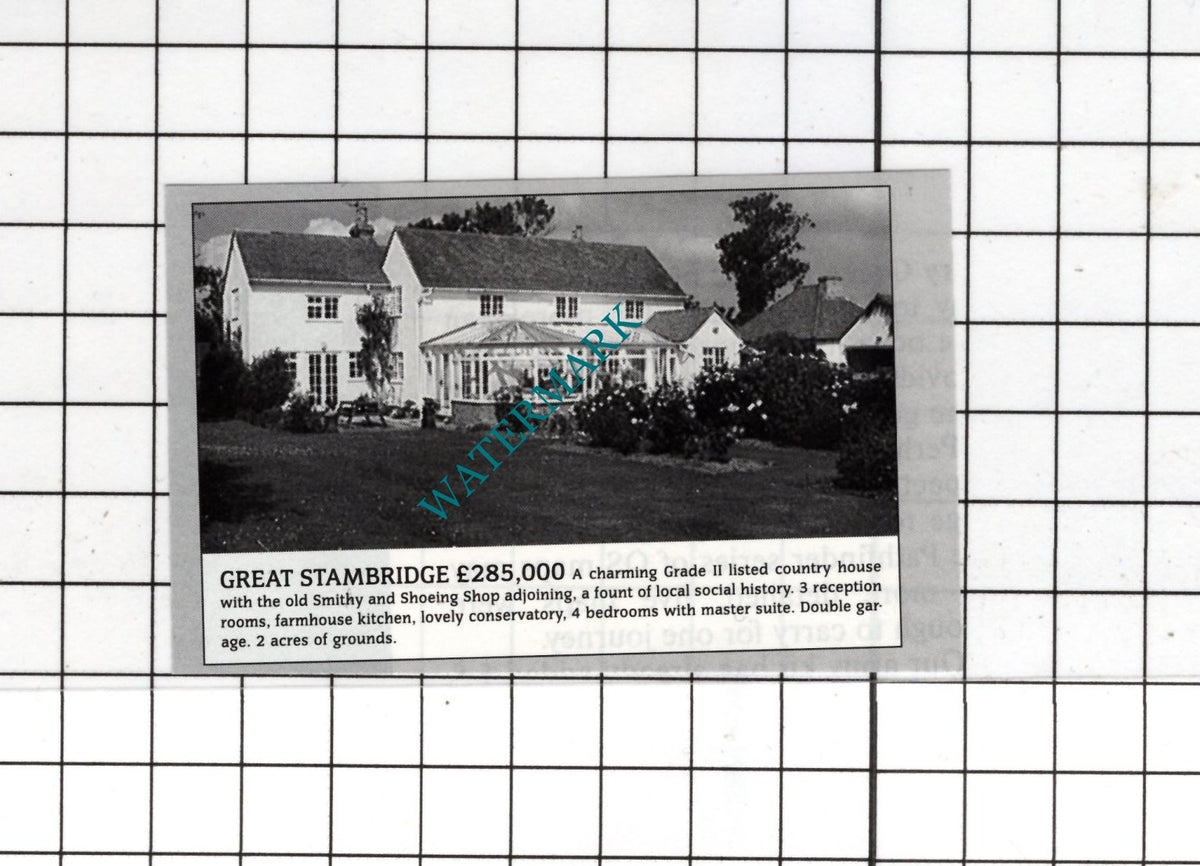 Great Stambridge Essex  - 1991 VERY SMALL House Sale Advert