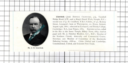 John Dawson Crawford Warrenpoint / Charles Lewis Coote -c.1905 Clipping