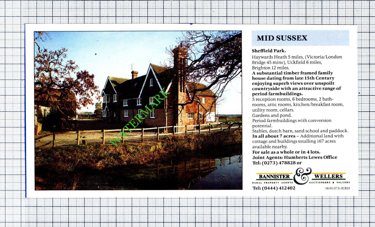Sheffield Park Sussex House Sale Advert - 1991 Cutting