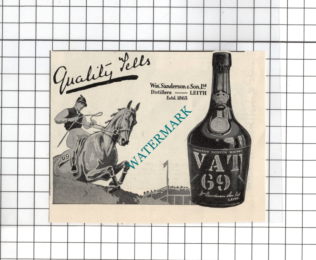 William Sanderson & Son Ltd Leith VAT 69  - 1926 SMALL Advert